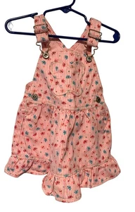 Vintage Oshkosh Bgosh Girls Infant Baby Size 18 Months Bib Overall Dress Jumper - Picture 1 of 4