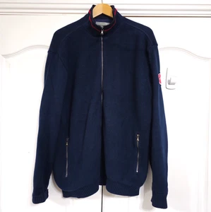 Cárdigan grueso Holebrook Suecia cremallera completa suéter para hombre 3XL azul marino algodón - Imagen 1 de 10