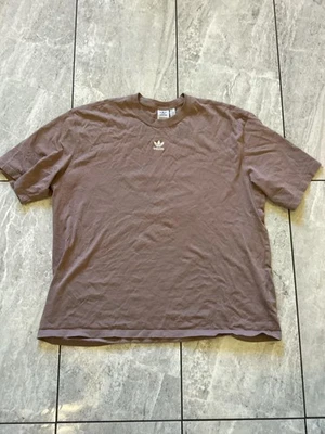 Adidas Shirt Mens Large Brown Originals Trefoil Embroidered Logo Cotton Tee - Image 1 of 4