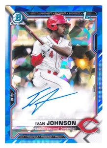 2021 Bowman Sapphire Chrome Ivan Johnson Auto #BSPA-IJ Prospect Autographs - Bild 1 von 2