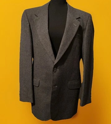 Vntg Yves Saint Laurent Gray Tweed Sport Coat YSL Blazer 36R 100% Wool Jacket NZ - Image 1 of 4