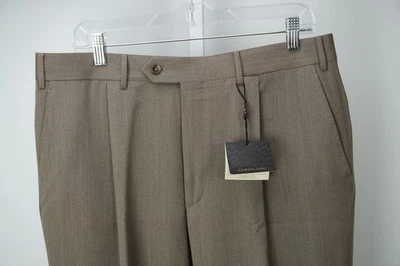 Pantalones de vestir Corneliani Master marrón tejido 100 % lana talla 50 NUEVO Foto 1 de 4