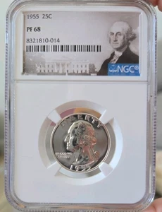 1955 Washington Quarter 25C NGC PF68 - Picture 1 of 2