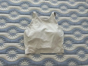 Lululemon Align hochgeschlossenes Tanktop weiß Größe 10 mit Einsätzen - Bild 1 von 5