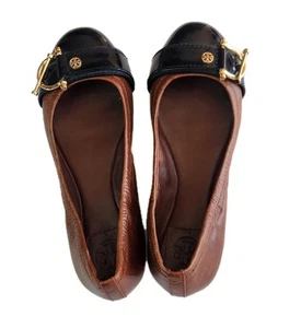 Tory Burch Größe 7,5 Noel HorseBit Damen-Ballerinas Lackleder schwarz braun - Bild 1 von 10