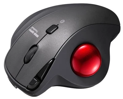 Elecom Mouse Wireless w/Receiver  Trackball  Small Thumb 5 Button MA-BTTB186BK - Image 1 of 4