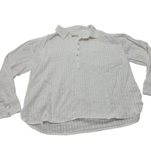 Faherty Olli Top Viertelknopf Popover Shirt Struktur Bio Baumwolle Tunika  - Bild 1 von 8