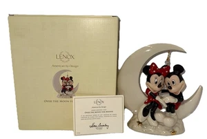 Caja de estatuillas de oro 24k Lenox Disney Mickey Over The Moon para Minnie y certificado de autenticidad - Imagen 1 de 11