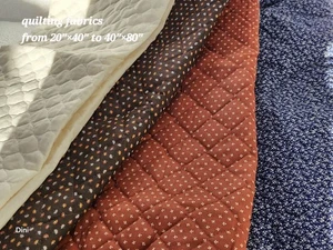 Fabric Lot Asst Quilted Pieces, , White Multi Stitch & Colors  - Picture 1 of 7