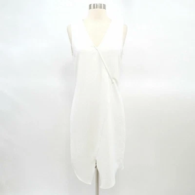 Vestido envolvente sintético Tibi para mujer dobladillo asimétrico blanco talla 8 cinturón cuello en V Foto 1 de 4