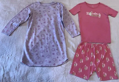 Conjunto de 2 piezas de ropa de dormir para niña talla 12 Gymboree Carter's pijama polar vestido top pantalones cortos Foto 1 de 4