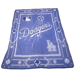 MLB Los Angeles Dodgers Oversized Baseball Mexican Blanket 72x87 - Picture 1 of 5