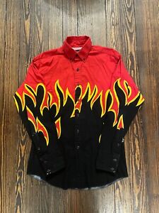 VTG Brooks & Dunn Panhandle Slim Shirt 15 1/2 - 34 Western Button Up Flames