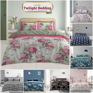 Printed Bedding Complete 4 PCS Duvet Cover Set With Fitted Bed Sheet Pillowcases - Picture 1 of 41