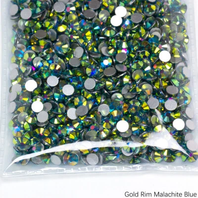 Borde de oro 1440 deslumbrante respaldo plano vidrio diamante hágalo usted mismo artesanías gemas Art Deco Foto 1 de 4