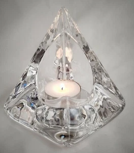 Nybro Art Glass Pyramid Candle Holder Tord Kjellstrom Sweden MCM - Picture 1 of 9