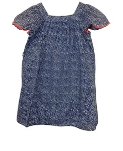 Gap Kids Girls Blouson Dress Short Ruffle Sleeve Floral Blue White Size Small - Picture 1 of 7