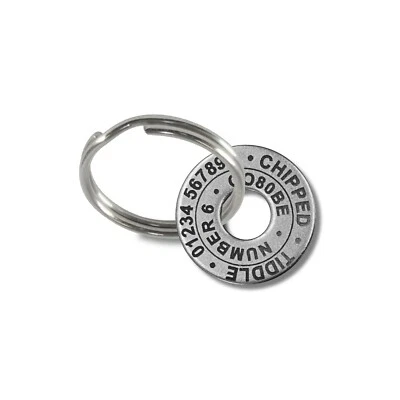 Personalised Pet Disc Cat Dog ID Tag Steel Washer Free Engraved Ring Tags  - Image 1 of 4