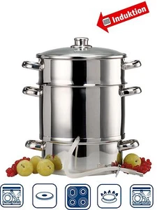 Großer Edelstahl Entsafter, Dampfentsafter 25cm Induktion - Bild 1 von 1