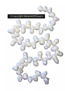 WHITE Freshwater Peanut shaped pearl beads 15X9mm Baroque top drilled 16" BS308 - Picture 1 of 5