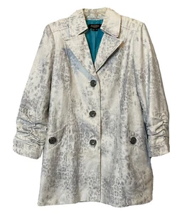 peck and peck womens coat 10 grey animal print heavy gray Mob Wife - Picture 1 of 6