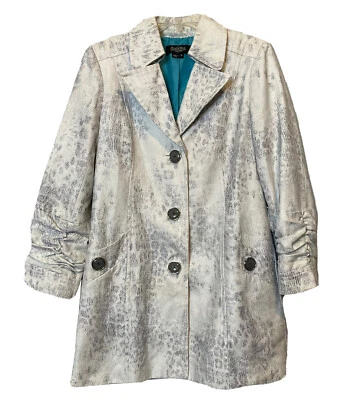 peck and peck womens coat 10 grey animal print heavy gray Mob Wife - Image 1 of 4