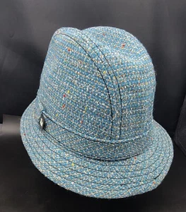 Goorin Bold Hatmakers Blue Tweed Wool Blend Fedora Hat Size L  - Bild 1 von 7