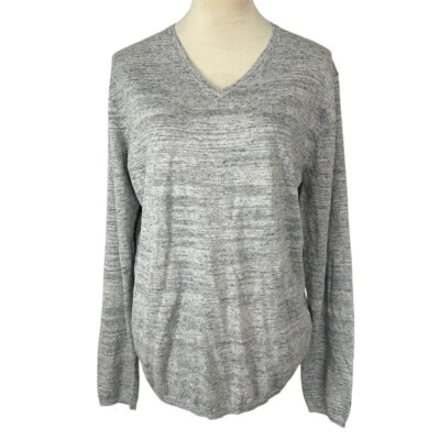 Suéter de punto ligero con cuello en V French Connection gris jaspeado mediano Foto 1 de 4