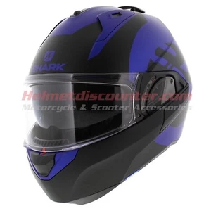 Shark EVO ES Kedje Matt Black Blue (BKB), Motorcycle Helmet, Fast 'N Free Ship - Picture 1 of 11