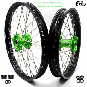 Llantas con radios KKE 21/18 MX para Kawasaki KX250F KX450F 2006-2021 KX125 KX250 - Imagen 1 de 11
