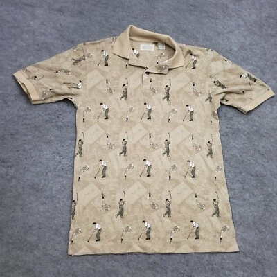Camisa Polo St Johns Bay Para Hombres S Pequeña Beige Manga Corta Golfista Estampado Adulto Foto 1 de 4