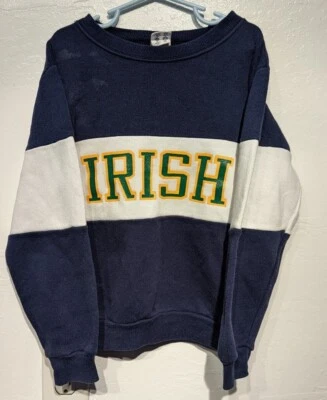 Винтажная детская толстовка 90-х Champion Fighting Irish 10-12 с круглым вырезом сделано в США  - Изображение 1 из 4