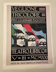 Stampa Riproduzione Manifesto Veglione tricolore pro legionari fascisti - Picture 1 of 1