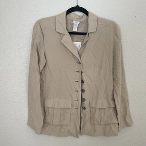 j jill jacket 100% silk pearl buttons long sleeve - Picture 1 of 3