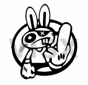 Drift Bunny Hase gestanzter Aufkleber Sticker Racing JDM Fenster Stoßstange Laptop - Bild 1 von 1