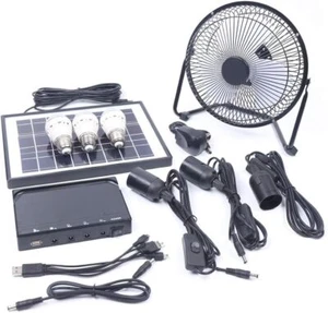Solar Power Camping Fan, Camping Lighting, Solar Power Panel USB Charging LED - Picture 1 of 9