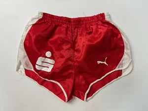 VINTAGE PUMA 1980'S FOOTBALL NYLON SHORTS RUNNING RED SHIRT SIZE S - Picture 1 of 8