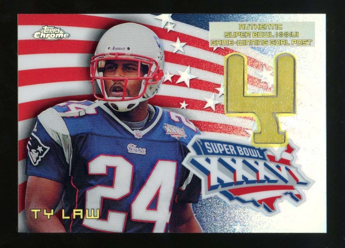 2002 Topps Chrome Ty Law #SBG9 Super Bowl GW Goal Post Refractor Z10305