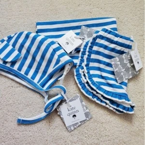 NWT Kate Quinn Blue/White Striped 3-piece Set sz6-12m - Picture 1 of 13