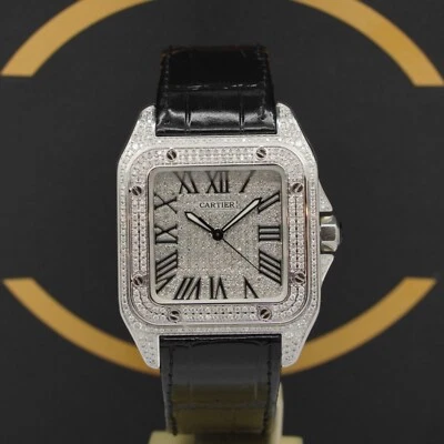 Cartier Santos 38 XL Iced out - 2656 - aus 2010 - Bild 1 von 4