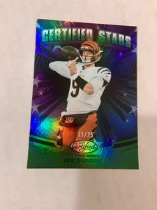 Joe Burrow Panini 2025 certificado estrellas verde #CST-JBW #'d/25! SSP BENGALS - Imagen 1 de 6