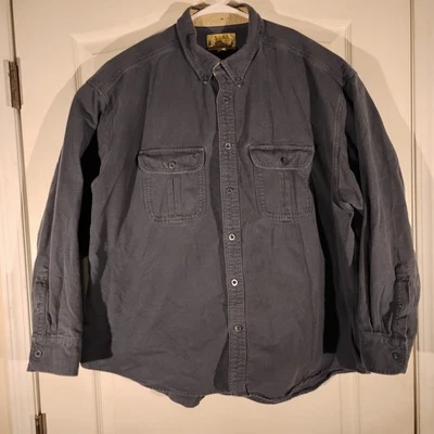 Cabela's deerskin soft Chamois shirt mens 2Xl XXL blue flannel long sleeve - Image 1 of 4