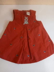 Gymboree Natical Themed Red With Blue Whale Pattern Sundress 3 To 6 Months - Picture 1 of 3