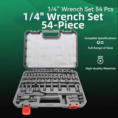 54 Piece 14 Ratchet Wrench Socket Set Quick Release for Efficient Work - Image 1 of 4