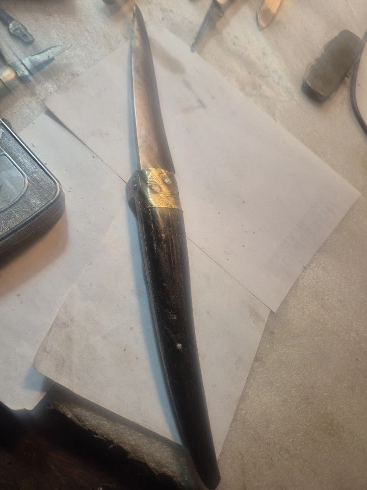 古董 19 世纪西班牙纳瓦哈折叠格斗锁刀 — 第 1/4 张图片