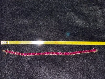 Joyería Mamás - Pulsera Plata 925 - Color Oro - Rubíes Foto 1 de 2