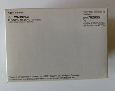 Retroescavadeira TONKA Hasbro Maisto International Item 762906 Vintage 2001 CAIXA NOVA - Imagem 1 de 4