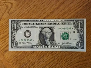 2003 $1 "STAR NOTE" DALLAS DISTRICT UNC/GEM K00026309* 000 START  1 OF 3 Cons - Picture 1 of 5