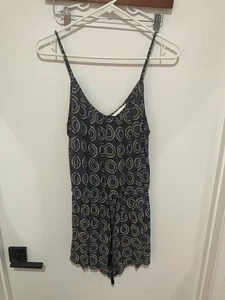 H&M Women's Tie-Front Patterned Romper, Purple Multi, Size Small - Picture 1 of 3