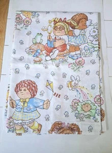 Rare 80s Cabbage Patch Kids Twin Flat Sheet Fabric 1983 Vintage ADORABLE Nice!! - Picture 1 of 9